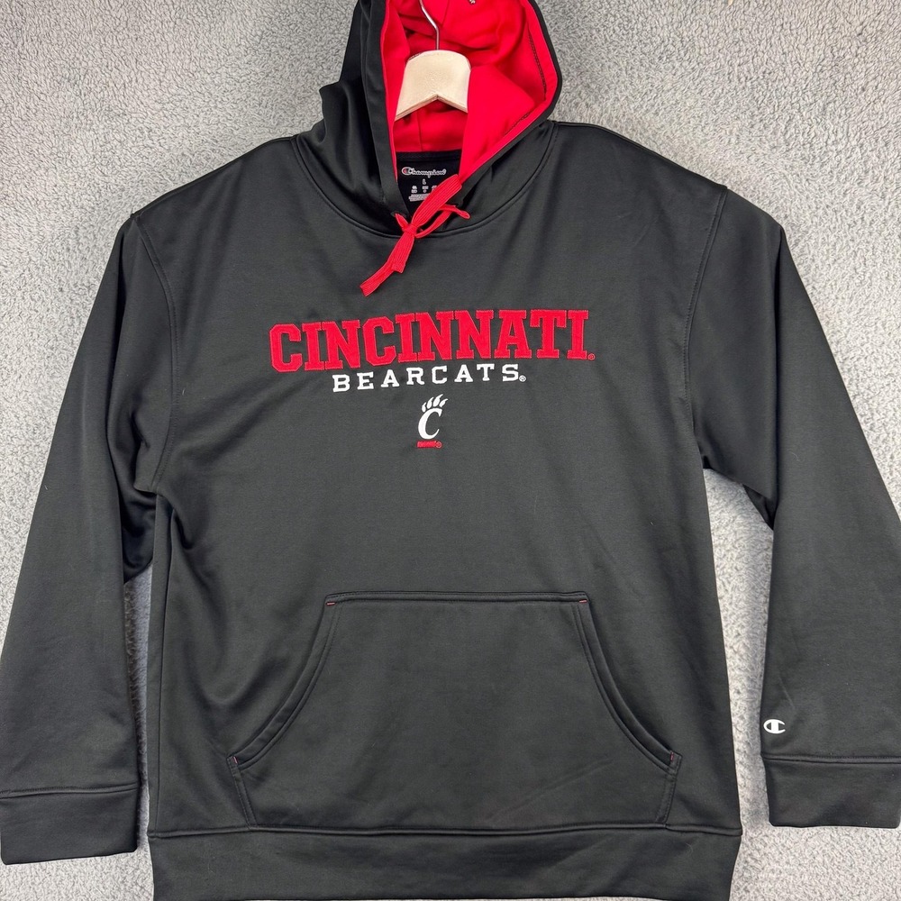 Cincinnati Bearcats‎ Hoodie Mens Large Black Red NCAA College Fleece Embroidered
